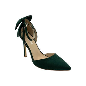 Carcuume Women's Bow Tie Back Stiletto Heels Green - Medium